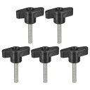 uxcell 5個セット クランピングネジノブ M5 x 35mm 304ステンレス鋼 T字型サムネジノブ クイックリリースハンドタイトニングノブ交換用