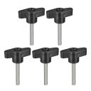 uxcell 5個セット クランピングネジノブ M5 x 40mm 304ステンレス鋼 T字型サムネジノブ クイックリリースハンドタイトニングノブ交換用