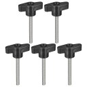 uxcell 5個セット クランピングネジノブ M5 x 50mm 304ステンレス鋼 T字型サムネジノブ クイックリリースハンドタイトニングノブ交換用