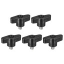 uxcell 5個セット クランピングネジノブ M6 x 8mm 304ステンレス鋼 T字型サムネジノブ ハンドル クイックリリース ハンドタイトニングノブ 交...