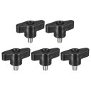 uxcell 5個セット クランピングネジノブ M6 x 10mm 304ステンレス鋼 T字型サムネジノブ ハンドル クイックリリース ハンドタイトニングノブ ...