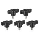 uxcell 5個セット クランピングネジノブ M6 x 12mm 304ステンレス鋼 T字型サムネジノブ ハンドル クイックリリース ハンドタイトニングノブ ...