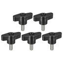 uxcell 5個セット クランピングネジノブ M6 x 15mm 304ステンレス鋼 T字型サムネジノブ ハンドル クイックリリース ハンドタイトニングノブ ...