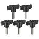 uxcell 5個セット クランピングネジノブ M6 x 25mm 304ステンレス鋼 T字型サムネジノブ ハンドル クイックリリース ハンドタイトニングノブ ...
