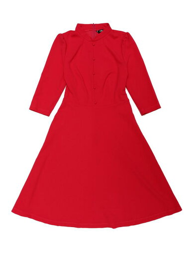 Allegra K シースドレス Aラインドレス 七分袖 スタンドカラー エレガント レディース ホットピンク M Allegra K シースドレス Aラインドレス 七分袖 スタンドカラー エレガント レディース ホットピンク M