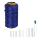 uxcell 縫製用糸 ウォックスポリエステル糸 284ヤード 260m 150D 耐摩耗刺繍コード 強度糸 綿糸 30本 針付き キルティング レザー用 ロイ...