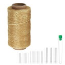 uxcell 縫製用糸 ウォックスポリエステル糸 284ヤード 260m 150D 耐摩耗 刺繍用コード 強度糸 綿糸 30本 針付き キルティング レザー 木...