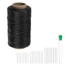 uxcell 縫製用糸 ウォックスポリエステル糸 284ヤード(260m)150D 耐摩耗刺繍コード 強度 ある糸 綿糸 30本 針付き キルティング レザー用...