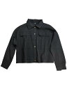 Allegra K ジャケット 襟付きシャツ ドロップショルダー ポケット レディース ブラック L