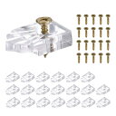 uxcell 50セットのガラス固定クリップキット 25mmのプラスチックガラスキャビネットクリップと2mm厚のガラスキャビネットドアミラー用のネジ付き クリア
