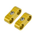 X AUTOHAUX 2個 カー用 AN4 11mm ホースクランプ 燃料ラインコネクタ ホース継手アダプター アルミ合金ブ ラケット 金トーン