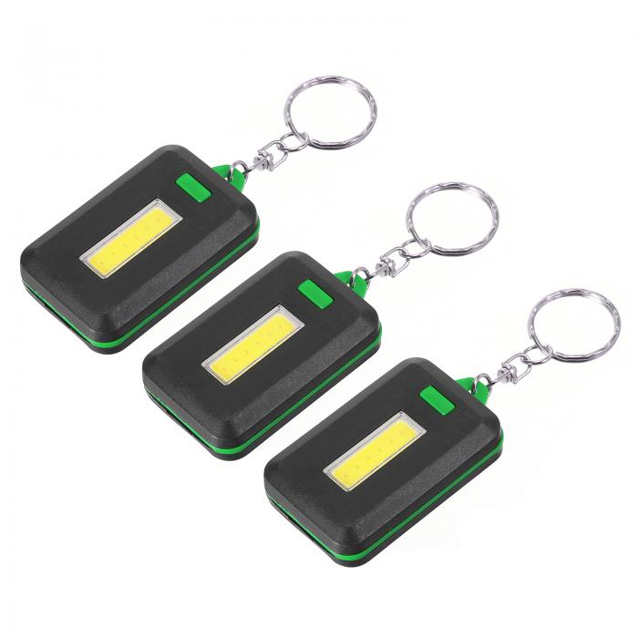 PATIKIL ポータブルキーチェーンフラッシュライト 3個セット コンパクトで信頼性のある日常の光源 黒緑 1