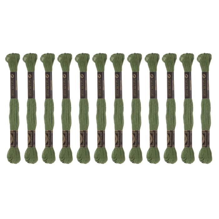 uxcell 12本 刺繍糸 それぞれ8m エジプト長繊維棉 クロスステッチ用糸 刺繍プロジェクト ブレスレット用 ダーク緑