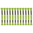 uxcell 12本 刺繍糸 それぞれ8m エジプト長繊維棉 クロスステッチ用糸 刺繍プロジェクト ブレスレット用 明るい緑