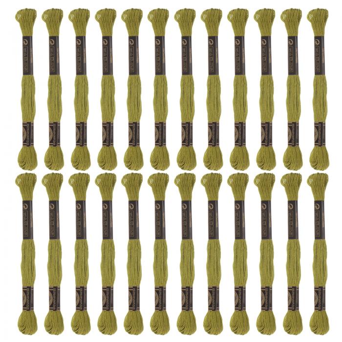 uxcell 24本 刺繍糸 それぞれ8m エジプト長繊維棉 刺しゅう糸 刺しゅうプロジェクト ブレスレット用 モス緑