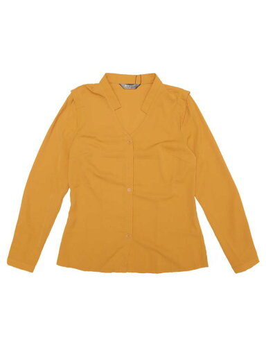 Allegra K シフォンブラウス シャツ Vネック ワーク オフィス ボタンアップ エレガント レディース イエロー S Allegra K シフォンブラウス シャツ Vネック ワーク オフィス ボタンアップ エレガント レディース イエロー S