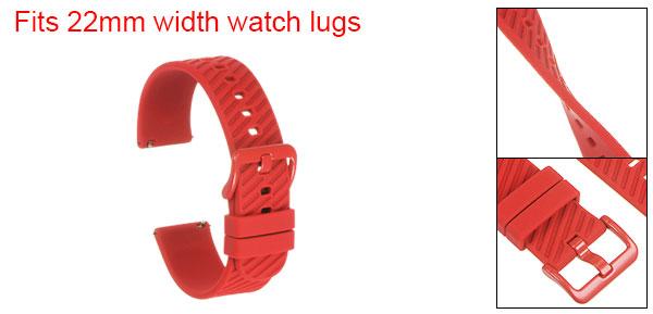 uxcell シリコンウォッチバンド 22mm 腕時計ストラップ クイックリリース式 男女兼用 赤色