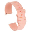 uxcell シリコンウォッチバンド 18mm ウォッチストラップ 亜鉛合金 バックル クイックリリース式 男女兼用 ピンク色