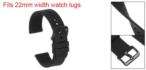 uxcell シリコンウォッチバンド 22mmウォッチストラップ 亜鉛合金バックル クイックリリース式 メンズ レディース 黒