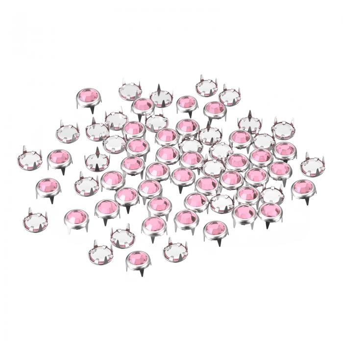 uxcell 50個入り ラインストーンスタッドリフィル 6mm 華やかな4本爪 ネイルヘッドスタッズ装飾用リベット DIYレザークラフト 衣類 バッグ ベルト...
