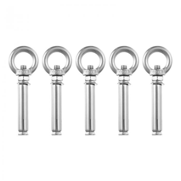 uxcell リングリフティング拡張アイボルト 10個セット M8x80mm 304ステンレス鋼製拡張ボルト コンクリ..