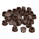 uxcell 16mm(5/8")プラスチック製ホールプラグ 36個セット フラッシュタイプのパネル用ラウンドスナップインファスナーノックアウトロックプラグ 家具の挿入エンドキャップパネル用 茶色
