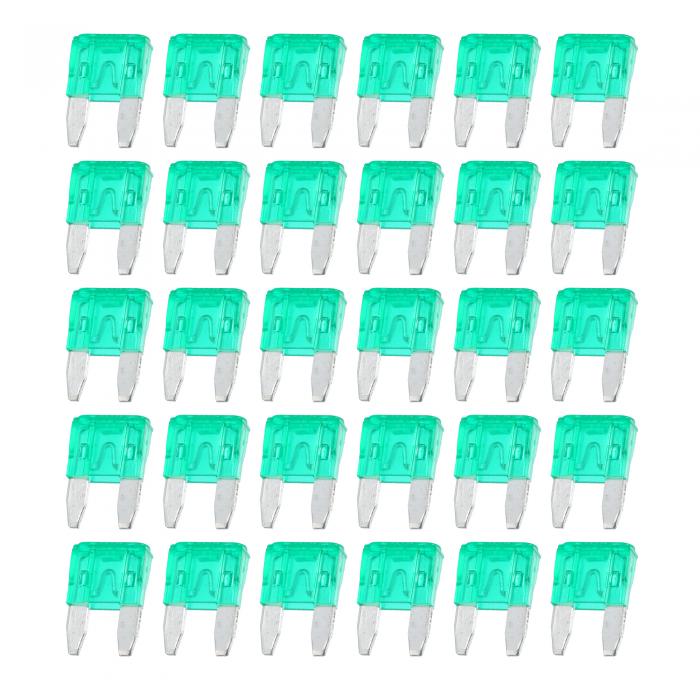 X AUTOHAUX 30個の小型ブレードスタイルヒューズ 30Aブレードスタイルヒューズ 自動車、ボート、トラック、SUV、RV、オートバイ用の交換用ヒューズ