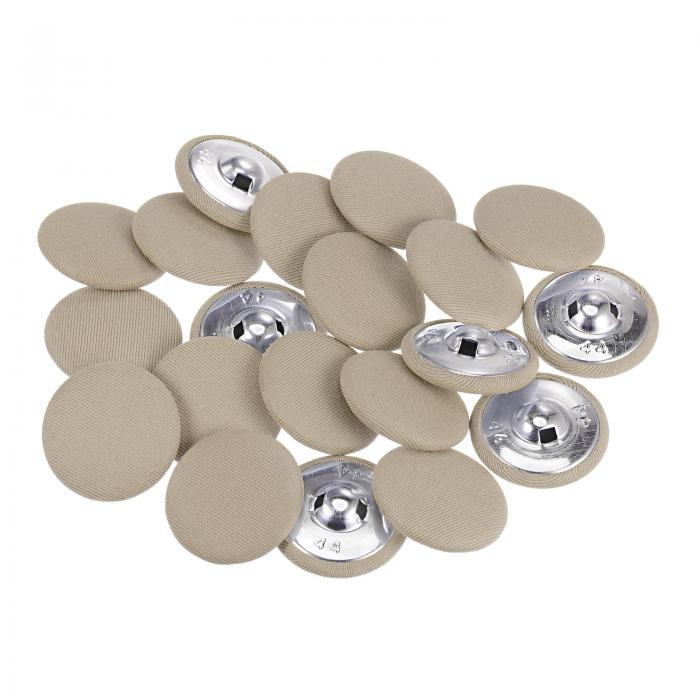 uxcell ファブリッククロスカバーボタン 丸型金属シャンク ソーイングボタン スーツ ドレス 茶色用 20..