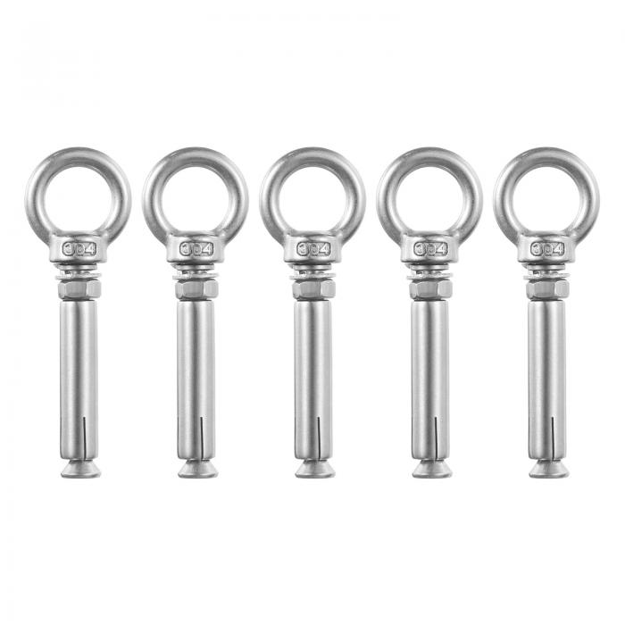 uxcell リングリフティング拡張アイボルト 10個セット M6x80mm 304ステンレス鋼製拡張ボルト コンクリ..