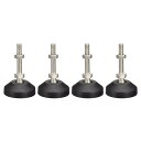 uxcell 家具レベラー 4個セット M8x50x50mm ナイロン製ユニバーサル調整可能なかいてん式テーブル脚 家具工場機械装置用