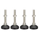 uxcell 家具レベラー 4個セット M12x80x50mm ナイロン製ユニバーサル調整可能なかいてん式テーブル脚 家具工房機械装置用