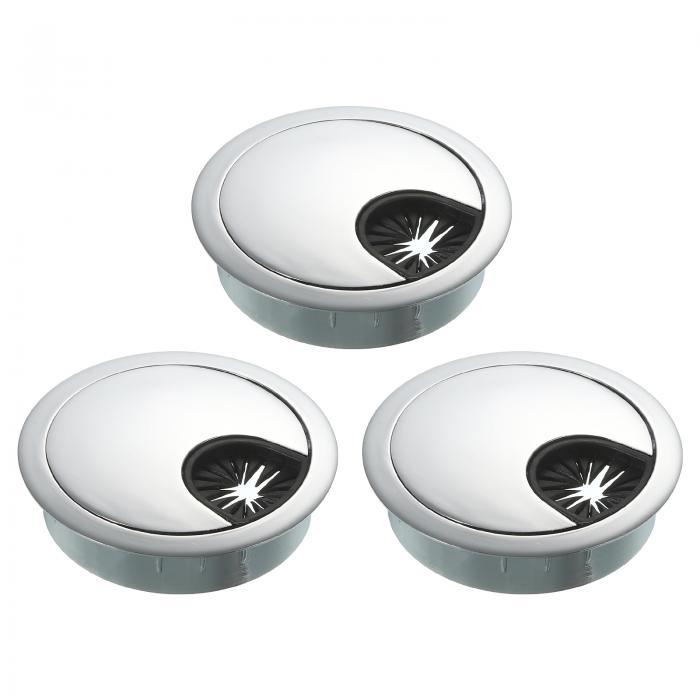 uxcell 3個セット ケーブルホールカバー、2-1/8" 亜鉛合金 デスクワイヤーコードケーブルグロメットホ..