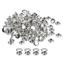 uxcell 100セット レザーリベット 12x8mm ダブルキャップリベット レザークラフト修理DIY財布ベルトバッグ靴用 シルバートーン
