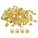 uxcell 100セット レザーリベット 12x8mm ダブルキャップリベット レザークラフト修理DIY財布ベルトバッグ靴用 金トーン