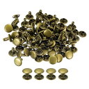 uxcell 100セット レザーリベット 12x10mm ダブルキャップリベット 革クラフト修理DIY財布ベルトバッグ靴用 ブロンズ色