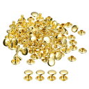 uxcell 100セット レザーリベット 12x10mm ダブルキャップリベット レザークラフト修理DIY財布ベルトバッグ靴用 金トーン