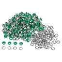 uxcell 300セットのグロメットキット メタルアイレット 4.5mm 3/16"の穴 小さなグロメット ワッシャー付き 靴 服 ベルト タグ バッグ ファブリック レザー DIYプロジェクト用 緑