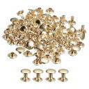 uxcell 100セットのレザーリベット 8x8mmのダブルキャップリベット レザークラフト修理DIY財布ベルトバッグ靴用 ライト金