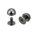 uxcell スクリューバックリベット 8セット8x5mmの丸いスタッズリベット 財布 ハンドバッグ 革工芸用のスパ イ ク 黒