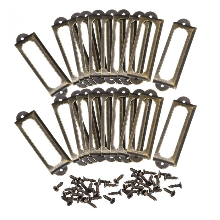 uxcell ラベルホルダーフレーム 金属ラベルホルダー オフィス 図書館 ファイル 引き出し キャビネット ..