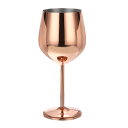 uxcell 割れないステム付きシャンパングラス 500ml/18 OZ赤ワイングラス 金属ステム付き割れないシャンパンフルート 結婚式 パーティー ギフト用 ローズ金