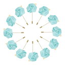 uxcell 新郎ブートニア ローズブートニエールピン 男性用 結婚式 記念日 フォーマルディナーパーティー ライト緑 12個