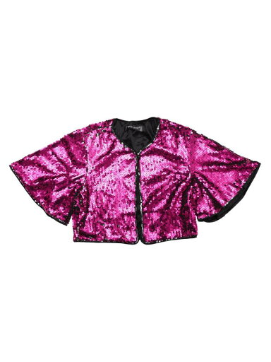 Allegra K シュラッグ ボレロ カーディガン グリッター ジャケット クロップ スパンコール クリスマス レディース フクシア XS Allegra K シュラッグ ボレロ カーディガン グリッター ジャケット クロップ スパンコール クリスマス レディース フクシア XS