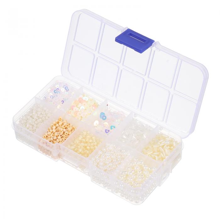 uxcell アソート ビーズ シーケンス 10 ベージュ スタイル ガラス ビーズ ビューグル ビーズ チューブ ..