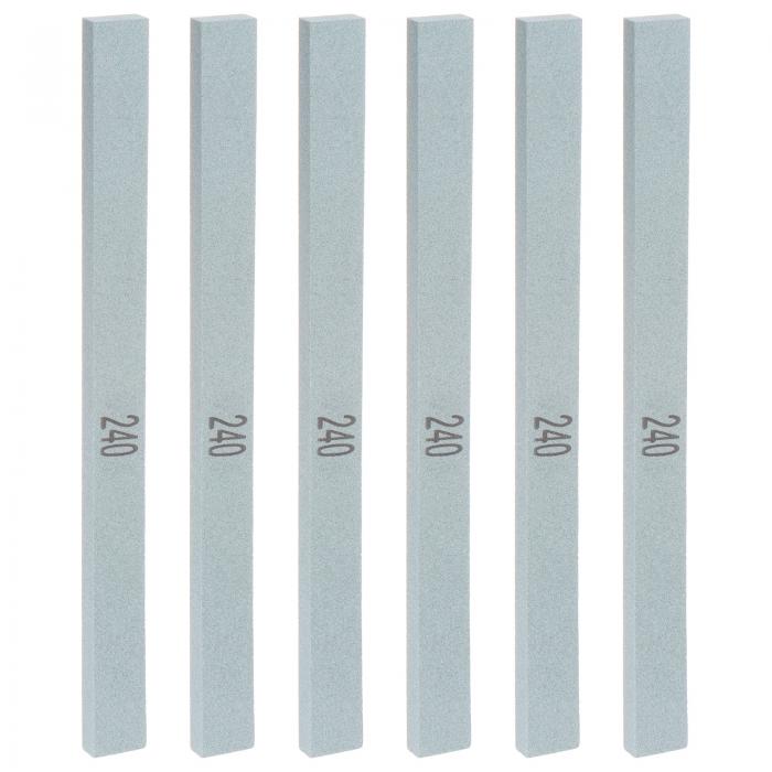 uxcell 6個セット 砥石 240番目の目 5.9" x 0.47" x 0.24" 長方形 緑シリコンカーバイド ナイフ用研ぎ石