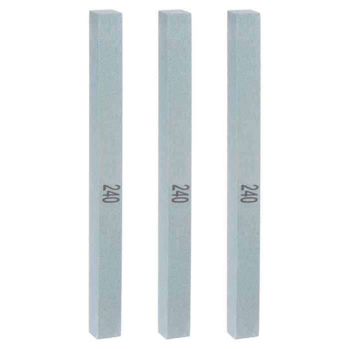 uxcell 3個セット 砥石 240番目の目 5.9" x 0.47" x 0.47" 長方形 緑シリコンカーバイド ナイフ用研ぎ石