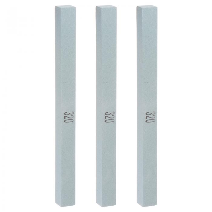 uxcell 3個セット 砥石 320番目の目 5.9" x 0.47" x 0.47" 長方形 緑シリコンカーバイド ナイフ用研ぎ石