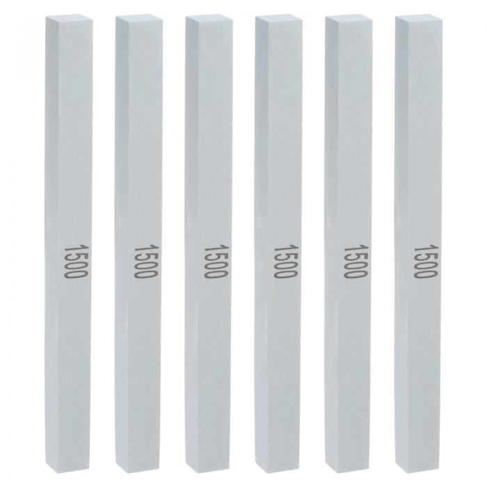 uxcell 6個セット 砥石 1500番目の目 5.9" x 0.47" x 0.47" 長方形 緑シリコンカーバイド ナイフ用研ぎ石
