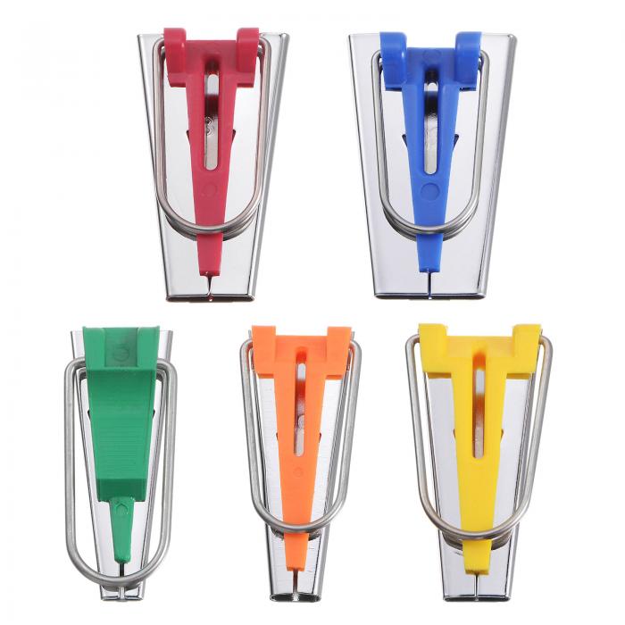 uxcell バイアステープメーカーキット バイアスバインディングメーカーソーツール 一重 二つ折り生地 生地のキルティング 縫製 クラフト DIY用 6mm 12mm 18mm 25mm 9mm 5色