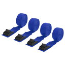 uxcell タイダウンストラップ 4個セット 調整可能なバックル付き締め付けストラップ 9.8フィート×1インチ 荷物パッキング 貨物 トラック用(ダークブル...